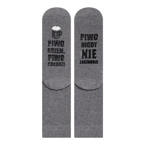 SOXO Men's socks with text  "mężczyzna walczy o życie"