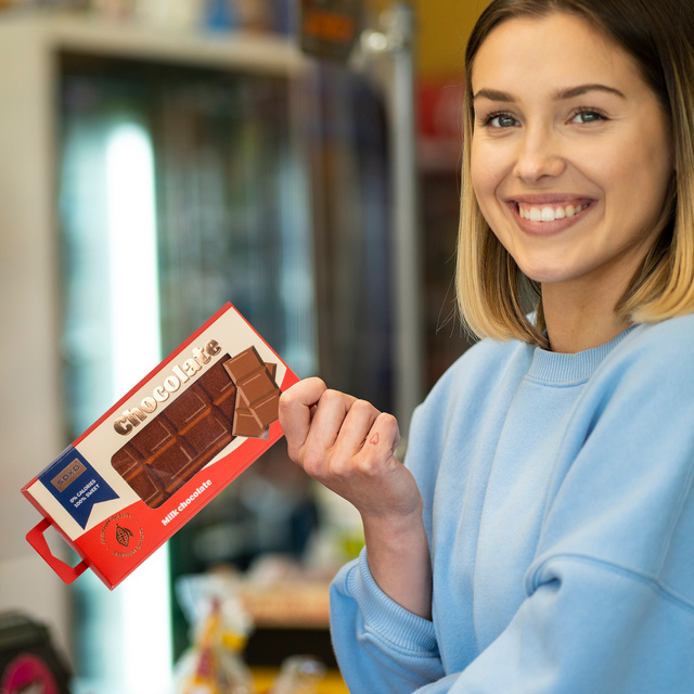 Funny women's socks SOXO GOOD STUFF chocolate bar for a gift