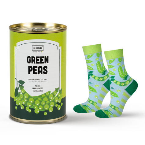 Funny socks SOXO GOOD STUFF canned peas for a gift for women