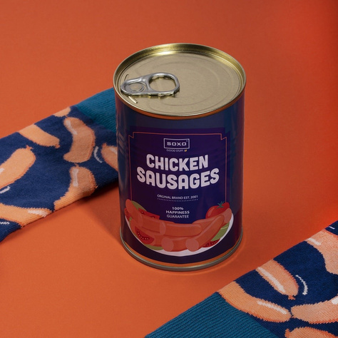 Funny socks sausages in a can SOXO GOOD STUFF Men's socks