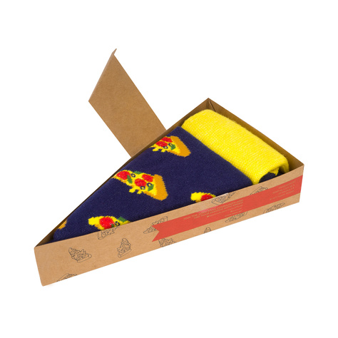 Men's and women's colorful SOXO pizza socks in a box | gift for a man | gift for woman