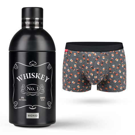 Men's Whiskey boxer shorts in SOXO bottle | Gift idea | Boy's Day | Cotton panties