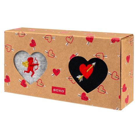 Set: Men's and Women's Socks Soxo and Valentine's Hot Water Bottle in Packaging