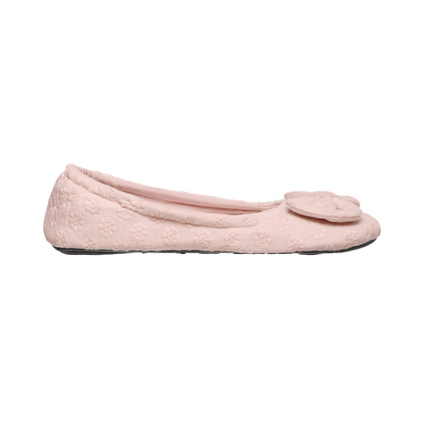 Pink SOXO women's ballerina slippers with a bow