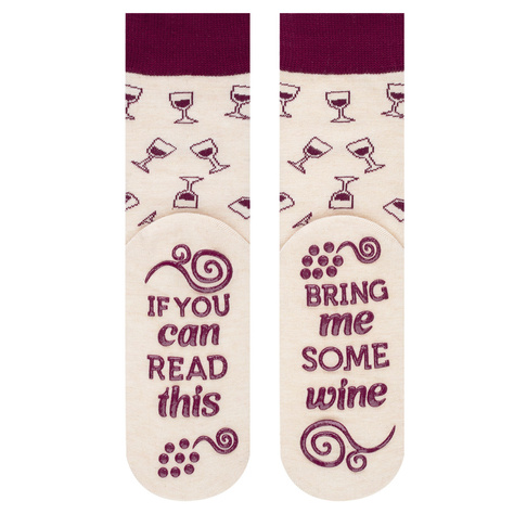 Set of 2x SOXO GOOD STUFF women's socks funny Red and White Wine in a gift bottle