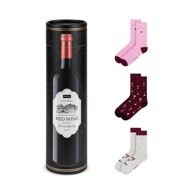 Skarpetki Red Wine w Tubie 3-pak
