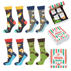 Set of 4x SOXO GOOD STUFF men's socks in a pizza box