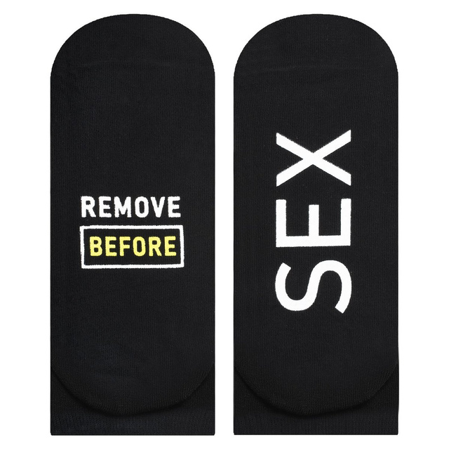 Black men's SOXO socks with funny inscriptions gift