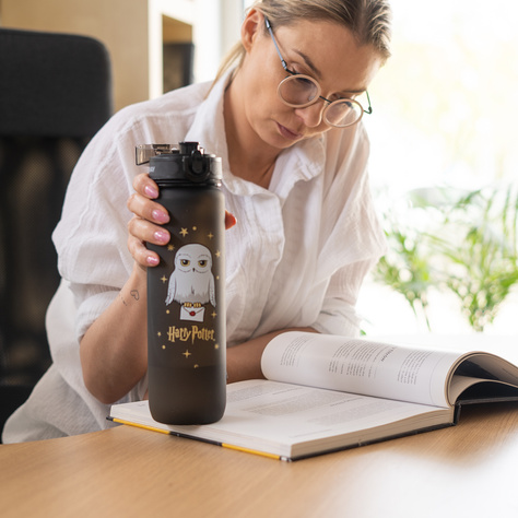 Water bottle 1L black | durable and practical | Harry Potter