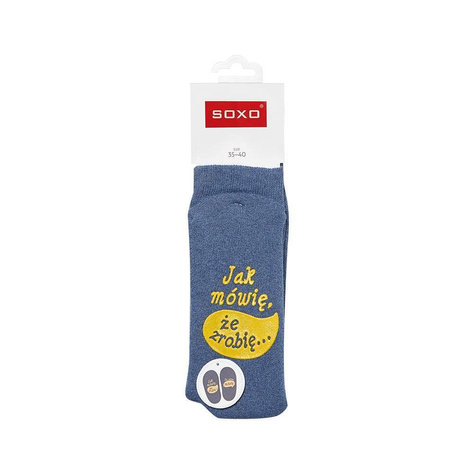 Set of 6x Colorful SOXO women's long socks with funny Polish inscriptions for a gift