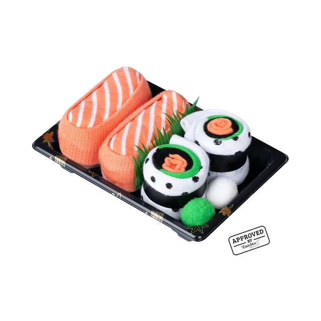 Skarpetki damskie męskie kolorowe SOXO sushi w pudełku - 2 Pary