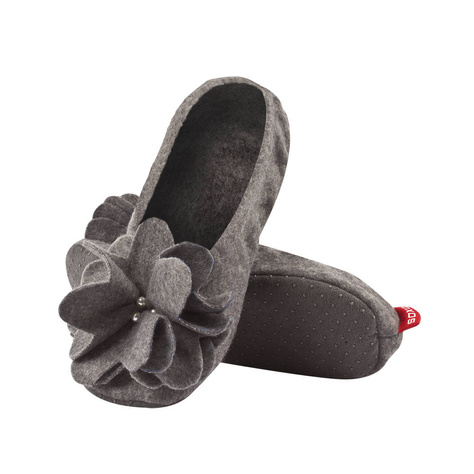 SOXO Women's felt ballerina slippers with rose PREMIUM