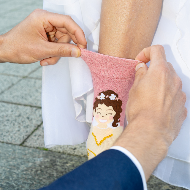 Set of 2x men's women's socks husband and wife in packaging