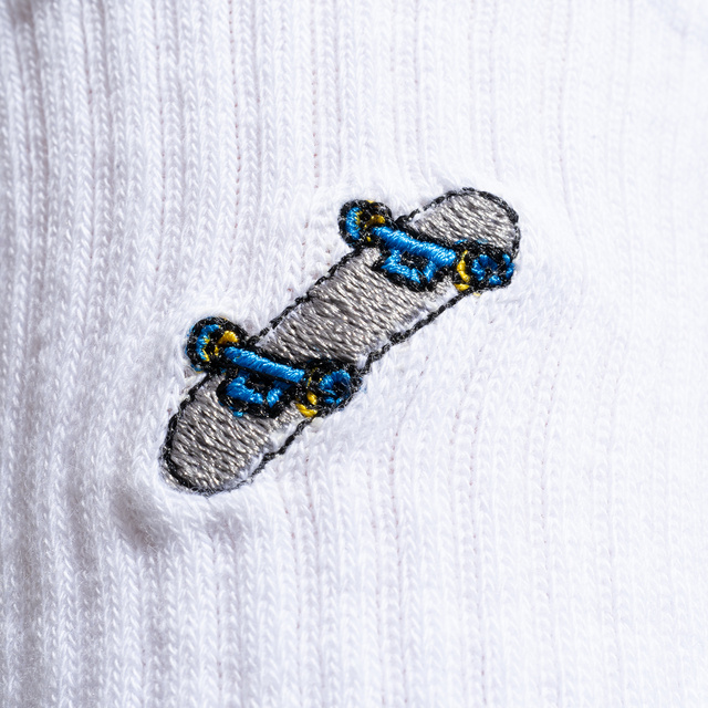 SOXO men's white socks with embroidery - 5 pairs 