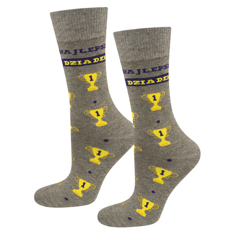 Men's colorful SOXO GOOD STUFF socks, cotton with Polish inscriptions for Grandpa