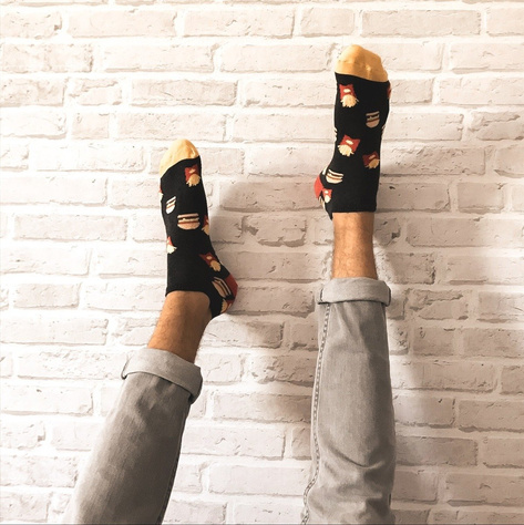 Colorful men's socks SOXO GOOD STUFF cotton fastfood