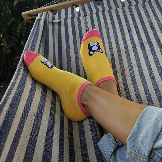 Set of 5x SOXO women's colorful feet dogs