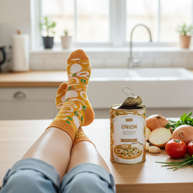 Onion Soup Socks in a Can