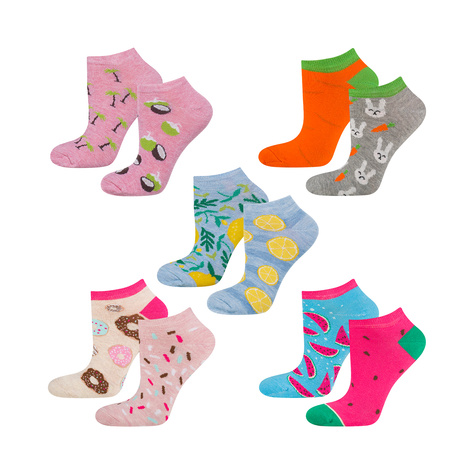 Set of 5x colorful SOXO women's socks 