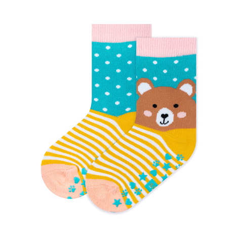 Set of 3x Colorful SOXO children's socks animals