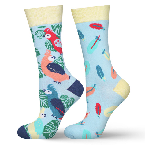 Women's colorful socks SOXO GOOD STUFF funny parrots