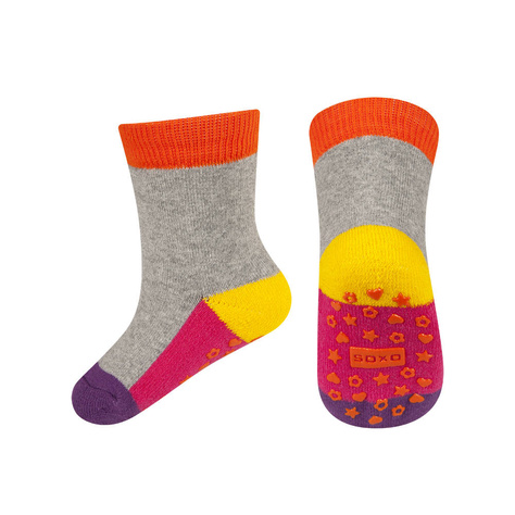 Socks SOXO wristbands with colored soles with ABS