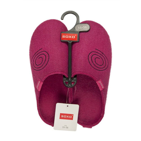 Women's felt slippers SOXO with a hard TPR sole pink