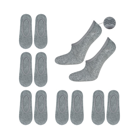 Set of 6x Men's gray SOXO socks with silicone 