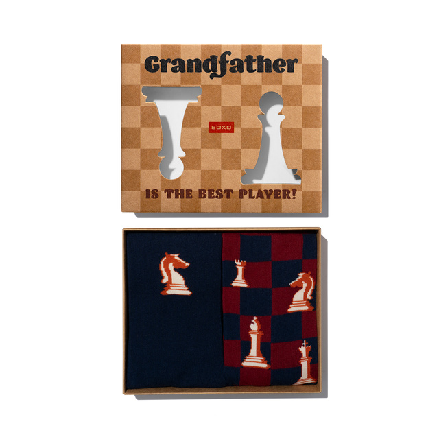   Men's Socks SOXO Chess for Grandpa - 2 Pairs