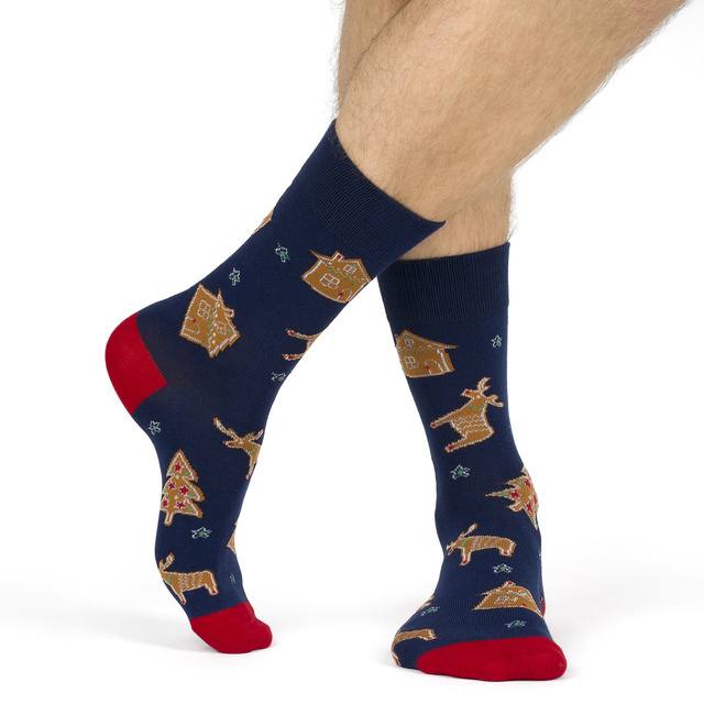 SOXO socks | women's gingerbread in chocolate and men's gingerbread with icing | Christmas gift