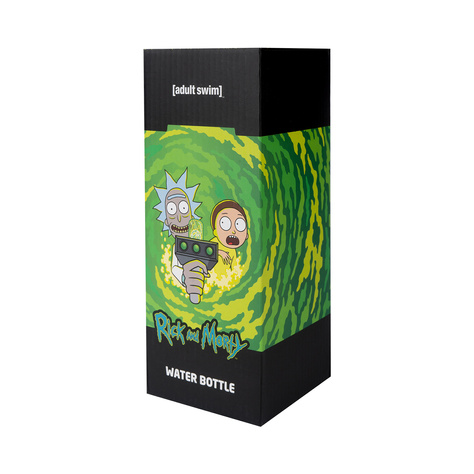 Water bottle 0.6L black | durable and practical | Rick and Morty