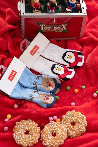 White SOXO baby socks penguin Holidays Christmas Gift