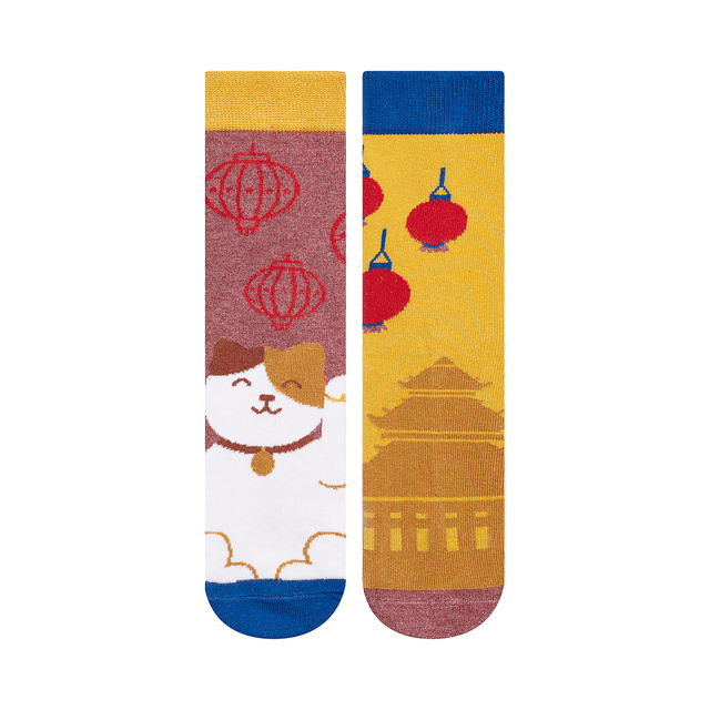 Set of 4x Colorful SOXO women's socks mismatched funny gift