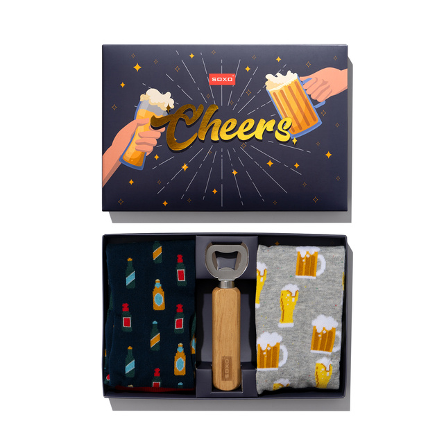 Set Cheers Socks 2-Pack + Bottle Opener