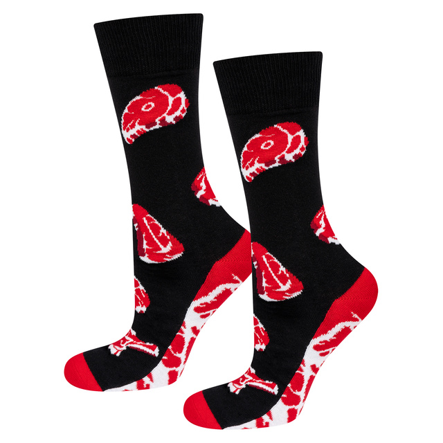 Set of Steak Socks and Hamburger Socks in a box