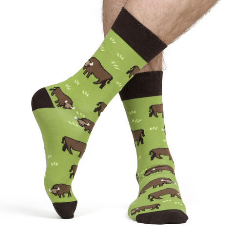 Colorful men's socks SOXO GOOD STUFF cotton bison