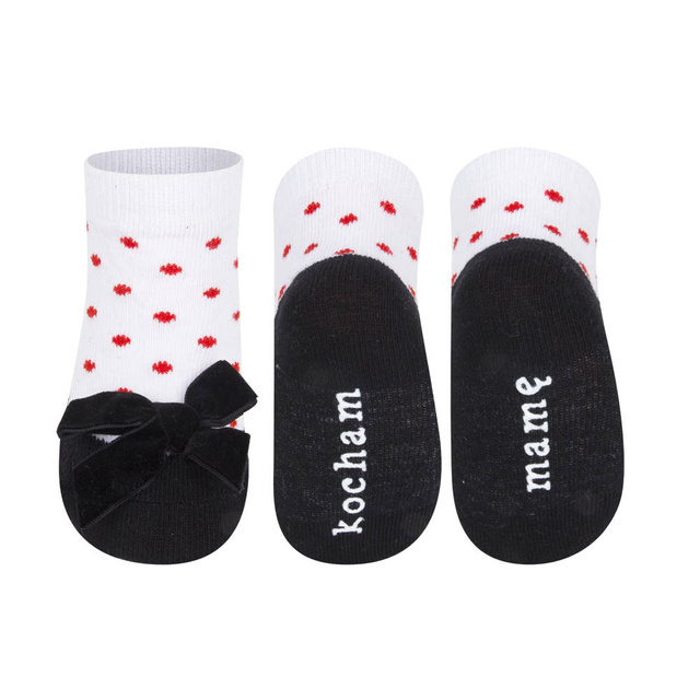 SOXO black baby socks ballerinas with an inscription