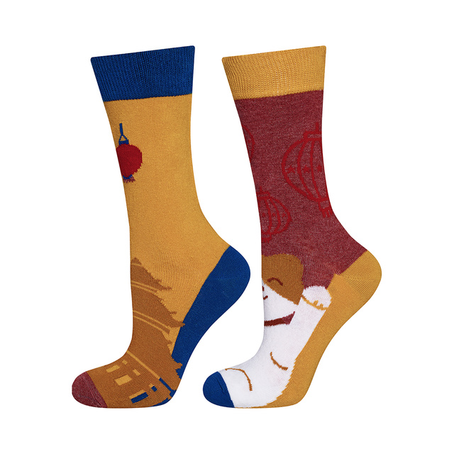 Set of 4x Colorful SOXO women's socks mismatched funny gift