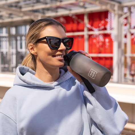 MOMO WAY Water bottle  gray-black | gift idea | BPA free | Tritan