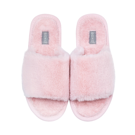 SOXO women's soft pink slippers in gift box with stickers