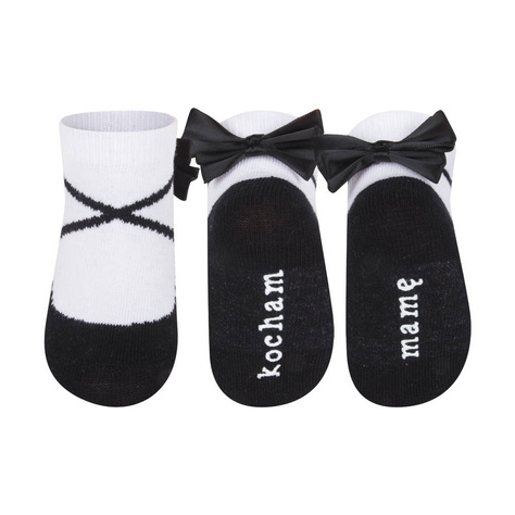 SOXO black baby socks ballerinas with an inscription