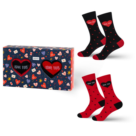 Men's Colorful Socks SOXO Hearts - 2 pairs