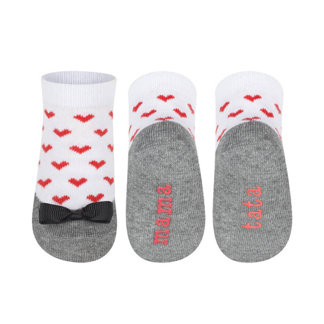 SOXO gray baby socks ballerinas with an inscription