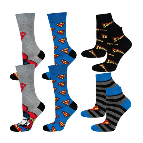 Set of 4x Colorful SOXO Superman DC COMICS men's socks