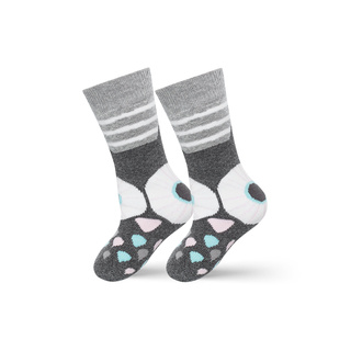 Gray children's SOXO socks cheerful warm terry owl