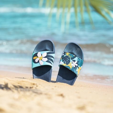 Comfort Women's and Men's Beach Flip-flops SOXO in flowers | Perfect for Beach Holidays and Swimming Pool | Rubber