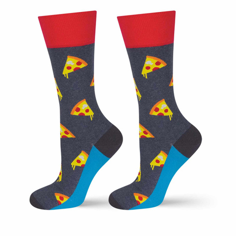 Men's colorful SOXO GOOD STUFF socks funny pizza