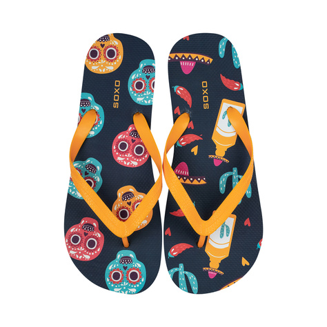 Comfort Women's and Men's Beach Flip-flops SOXO | Happy Teqila & Mexico | Perfect for Beach Holidays and Swimming Pool