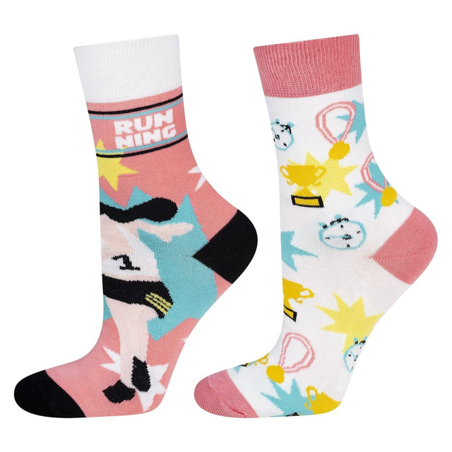 Set of 2x Colorful women's SOXO GOOD STUFF socks cotton