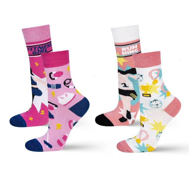 Set of 2x Colorful women's SOXO GOOD STUFF socks cotton
